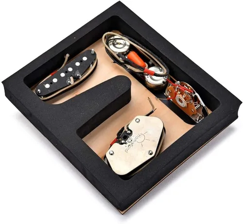Vista 4 de Placa de puente de silla de montar de guitarra cargada Alnico V, placa de control de guitarra eléctrica con interruptor de 3 vías, juego de pastilla