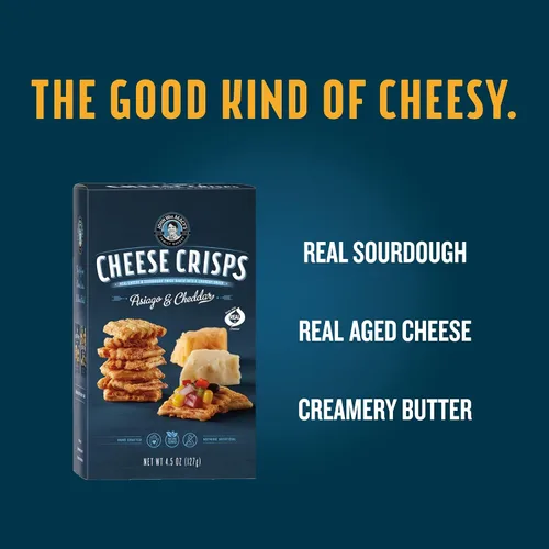 Vista 3 de John Wm. Macy - Galletas Crujientes de Queso Asiago y Cheddar - Hechas a Mano, Sin OGM, y Nada Artificial - Hechas con Queso Real - Cajas de 4.5 oz.