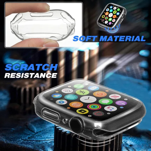 Vista 3 de ORIbox Funda ultradelgada compatible con Apple Watch Series 6, Apple Watch Series 5, Apple Watch Series 4, Apple Watch SE, TPU HD F3000001