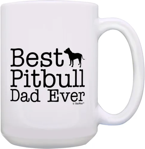 Vista 13 de ThisWear Best Pitbull Dad Ever Dogs - Taza de café de 11 oz (1 unidad)