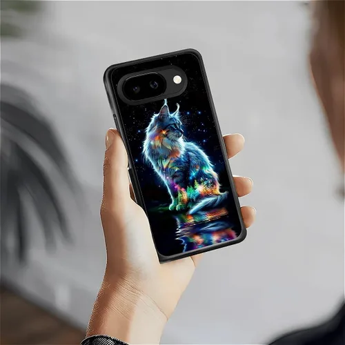 Vista 1307 de Compatible con Google Pixel 4A 5G Mobile Case Creative Acrylic Panel trasero Silicona Protección Grip especialmente diseñado para Google Pixel 4A 5G