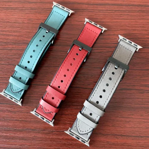 Vista 7 de Compatible con Apple Watch Band de 1.929 in, 1.772 in, 1.732 in, 1.654 in, 1.614 in, 1.575 in, 1.496 in, correa de cuero genuino para iWatch Ultra