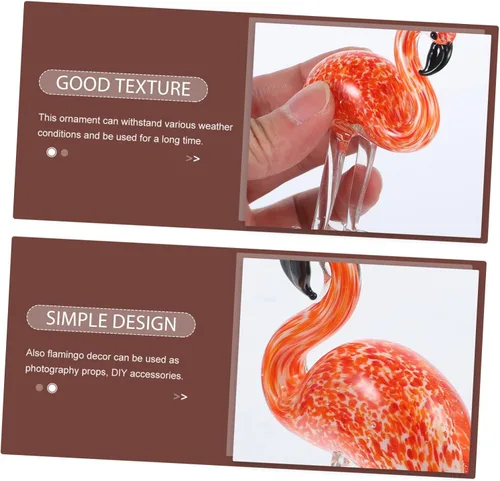 Vista 7 de Decoración de flamenco Ornamento de vidrieras Cristal Flamingo Modelo Escritorio único Dec