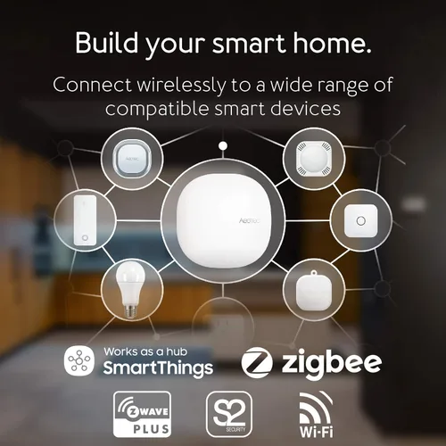 Vista 4 de Aeotec Smart Home Hub, funciona como un concentrador SmartThings, Z-Wave, Zigbee, Matter Gateway, compatible con Alexa, Google Assistant, WiFi