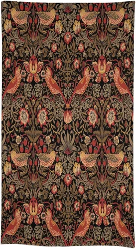 Vista 372 de Mantel Floral Retro de Pájaros, Diseño Original Bohemio William Morris Estampado Cubierta de Mesa para Hogar Picnic Fiesta Comedor Cocina William