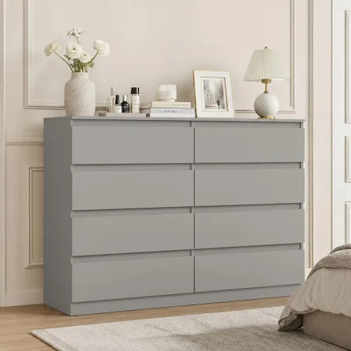 Vista 13 de Cómoda negra para dormitorio, cómoda moderna de 6 cajones con cajón profundo, amplia cómoda de almacenamiento, organizador de muebles