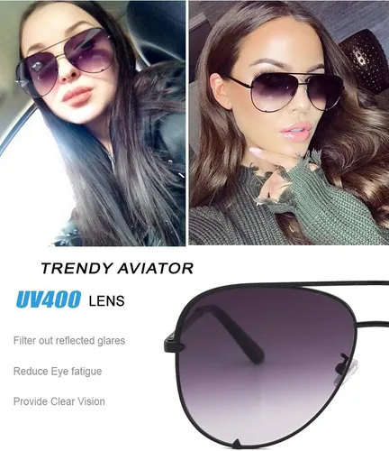 Vista 3 de Gafas de sol de aviador espejadas para hombres y mujeres, diseño de moda UV400