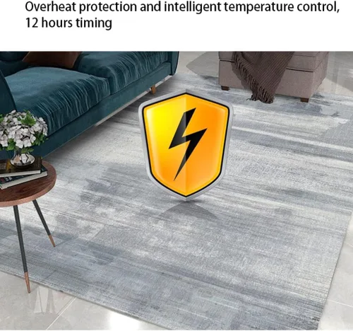 Vista 4 de Alfombra de piso con calefacción de cristal de carbono, temporizador y termostato calentado, alfombra de gran tamaño con calefacción para invierno