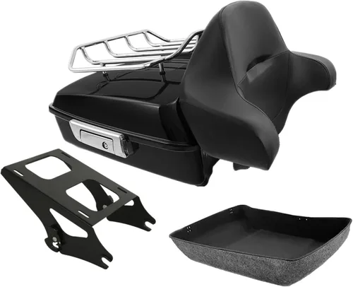 Vista 6 de TCMT Chopped Tour Pack maletero portaequipajes y respaldo para Harley Tour Pak Touring CVO Road King Road Glide Street Glide Electra Glide Ultra