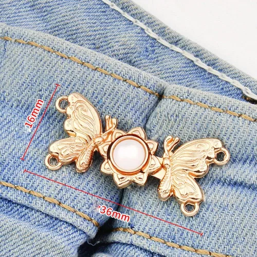 Vista 7 de Pasadores de ajuste de cintura retro, elegantes broches de ajuste de cintura, broches antiexposición, jeans de moda, accesorios de ropa (N)