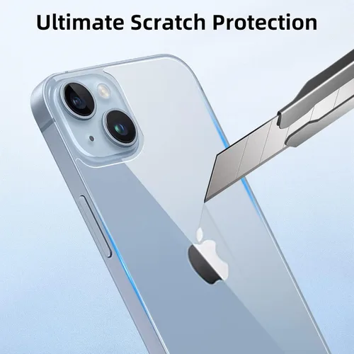 Vista 2 de [Paquete de 3] Protector de pantalla para iPhone 14, protector de cámara iPhone 14, protector de pantalla frontal y trasera de vidrio templado