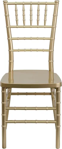Vista 5 de BizChair Silla Chiavari apilable de resina dorada