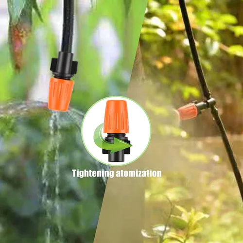 Vista 3 de Sistema de riego automático de jardín de 164 pies, paquete de 200 unidades, kit de riego por goteo de 1/4 pulgadas, tubo de distribución en blanco