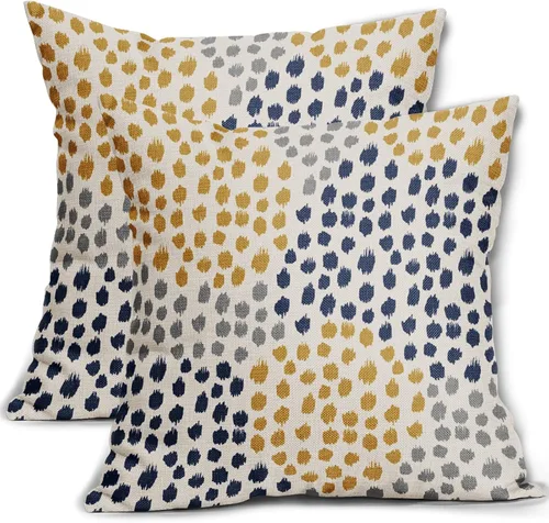 Vista 89 de Sweetshow Juego de 2 fundas de almohada de 16 x 16 pulgadas, diseño bohemio, con diseño de lunares, moderno y moderno, para exteriores, decorativas