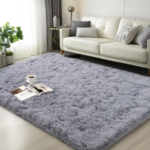Vista 54 de Mugorn - Alfombras suaves y esponjosas de 2 x 3 pies para el hogar, alfombra pequeña con 4 mallas antideslizantes, color negro, 2 x 3 pies