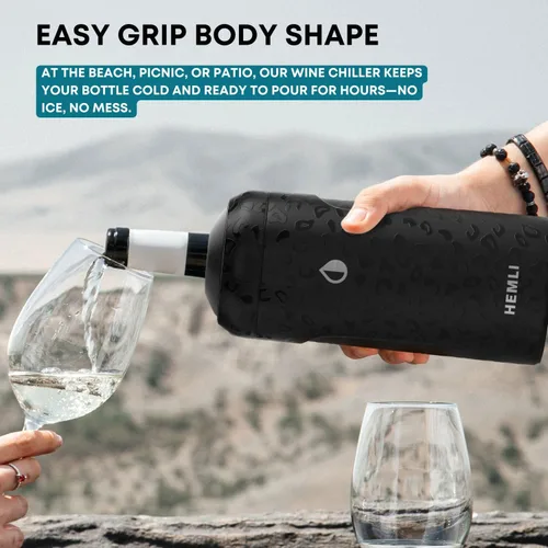 Vista 6 de Funda Aislante Refrigeradora para Botellas de Vino, Mantiene el Vino y el Champán Fríos durante 12 Horas, Enfriador de Botellas de Vino Aislado al