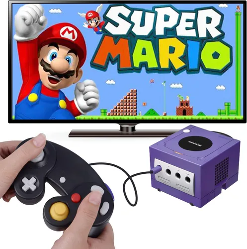 Vista 5 de 2 paquetes de control clásico Gamecube Shock Joypad con cable para Wii NGC Game Cube compatible