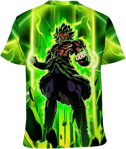Vista 7 de Saiyajin Broly - Camisetas casuales para hombre, manga corta, unisex, cuello redondo, camisetas para jóvenes y adultos