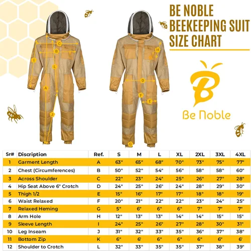 Vista 7 de Traje de apicultura profesional de 3 capas – Traje de abeja protector resistente para un manejo seguro y eficiente de la apicultura.