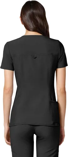 Vista 3 de Cherokee Top médico médico Iflex con cuello en V Panel Top CK605 Negro