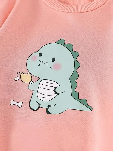 Vista 4 de SOLY HUX Sudadera de manga larga con cuello redondo y estampado de letras de corazón para niña