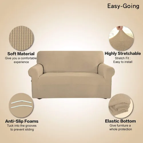Vista 215 de Easy-Going - Funda elástica sobredimensionada para sofá, 1 pieza, protector muebles, suave, parte inferior elástica, para niños, tela jacquard