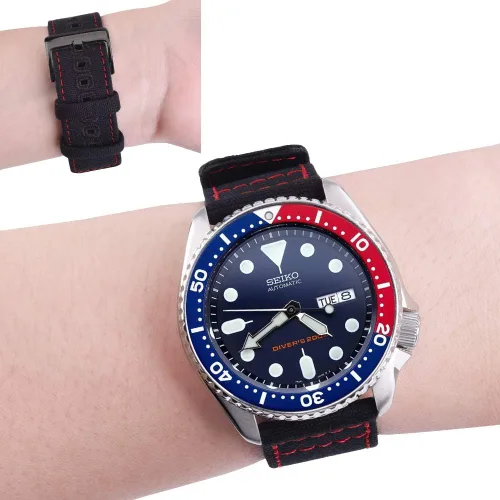 Vista 3 de Ritche Canvas Quick Release Watch Band 18mm 20mm 22mm Replacement Watch Straps for Men Women