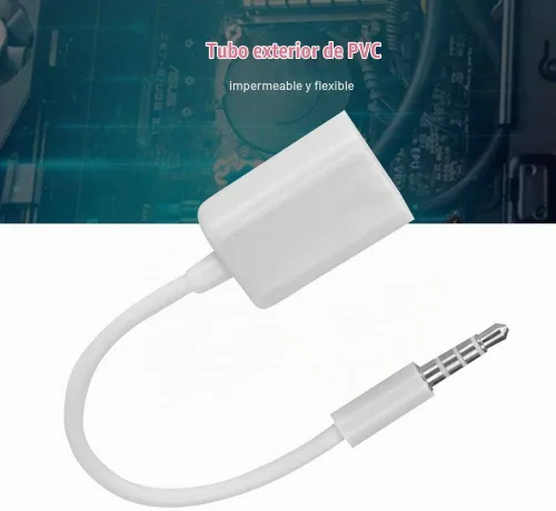 Vista 5 de Socobeta Convertidor de cable MP3 TV USB hembra a conector de 0.138 in macho de 0.138 in macho a USB hembra adaptador de cable de audio AUX