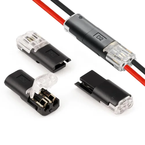 Vista 2 de Paquete de 50 conectores de cable, conectores de cable de empalme rápido de 2 pines de bajo voltaje, conector de empalme de alambre sin soldadura