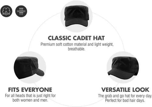 Vista 4 de Cadet Army - Gorra de estilo militar básico diario (ahora con la versión de bolsillo Stash)