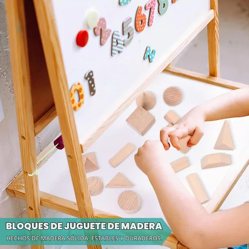 Vista 5 de Syhood 15 piezas de formas 3D, sólidos geométricos de madera, formas geométricas de gran tamaño, color burdeos, conjunto de bloques geométricos