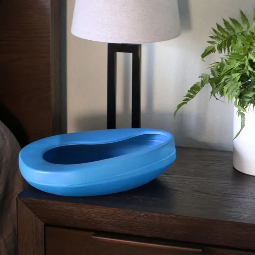 Vista 5 de DMI Sartén para adultos bariátricos sin derrames ni salpicaduras, elegible para FSA/HSA, azul