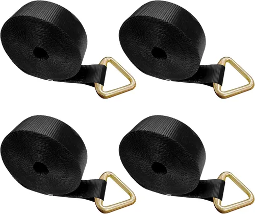 Vista 8 de Mega Cargo Control 1 paquete de correas de cabrestante de anillo en D de 3 pulgadas x 30 pies, amarres negros resistentes para control de carga