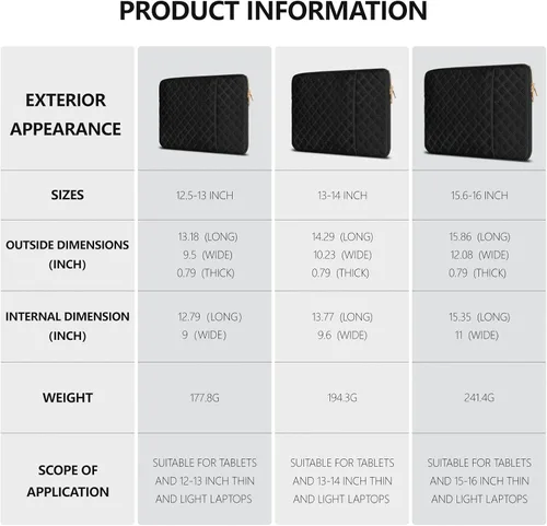 Vista 7 de Funda para portátil 13 pulgadas-Funda protectora para MacBook Pro de 14 Negro