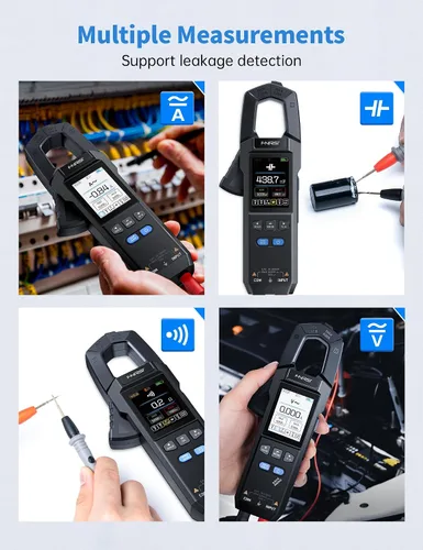 Vista 6 de FNIRSI DMC-100 Clamp Meter 9999 Counts TRMS, 600A AC/DC Amp Meter