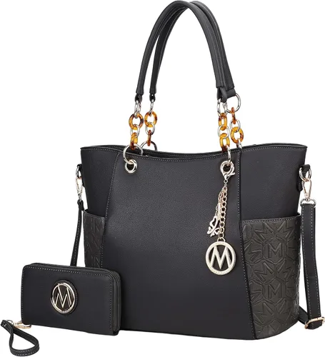 Vista 22 de MKF Collection - Juego de bolsa de mano para mujer, con cartera y asa superior, de piel vegana