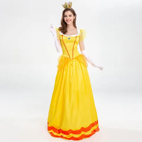 Vista 2 de IBTOM CASTLE Womens Princess Movie Character Costume Adult Cosplay Dress Crown Halloween Carnival Party Fancy Dress Up