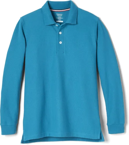 Vista 19 de French Toast Camisa de uniforme escolar de piqué con manga larga para niños y niñas, Azul marino