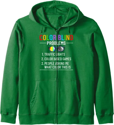 Vista 7 de Color Blind Test Funny Glasses Visions Zip Hoodie