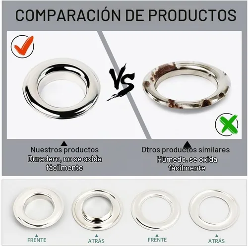Vista 7 de SEMINI Kit de 800 ojales Gronmets de 0.138 in con 3 piezas de herramientas de instalación para zapatos, ropa, bolsa de manualidades, 4