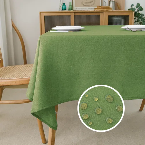 Vista 8 de NLMUVW Mantel de Lino Marrón para Mesas Redondas, Mantel Pequeño Color Chocolate, Cubierta de Mesa Estilo Granja para Cocina, Comedor, Café, 36