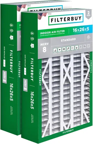 Vista 33 de Filterbuy 10x17x2 Filtro de aire MERV 8 Defensa Esencial contra el Polvo y las Alergias (2 unidades), Filtros exteriores plegados electrostáticos