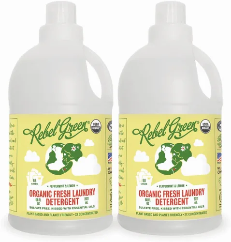 Vista 9 de Rebel Green Detergente orgánico para ropa para bebé, jabón natural para ropa, detergente líquido para ropa, detergente suave para ropa, aroma