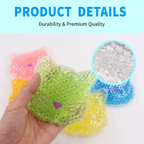 Vista 3 de Paquete de 5 unidades de hielo Boo Boo, paquete de hielo reutilizable para niños, reducción de fiebre auxiliar, paquete de frío caliente