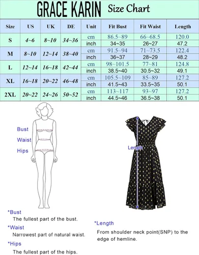 Vista 6 de GRACE KARIN Vestido de verano con cuello en V y mangas con volantes para mujer, vestido midi con vuelo y escalonado, vestido de cóctel