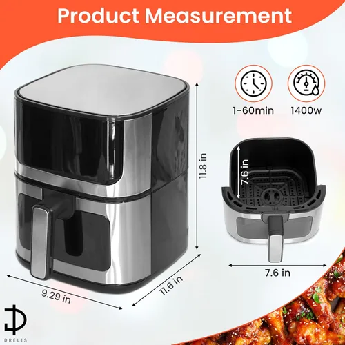 Vista 2 de Freidora de aire 5qt horno de convección freidora sin aceite