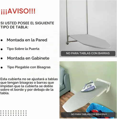 Vista 7 de Encasa XO Funda y Almohadilla para Tabla de Planchar 49"x18" - Cubierta de Fieltro de 4mm para Tabla de Planchar Ancha con Acolchado - Resistente al