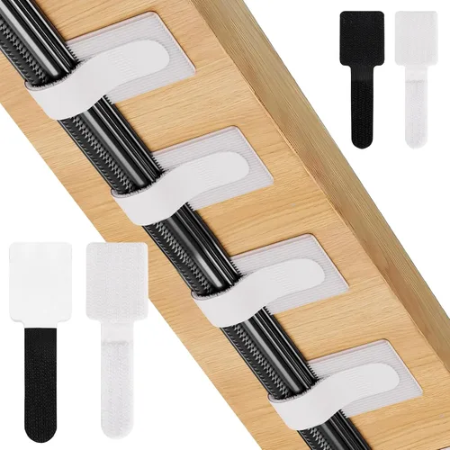 Vista 8 de Paquete de 50 bridas reutilizables autoadhesivas para organizar cables, correas ajustables de gancho y bucle para organizar cables de datos, cables