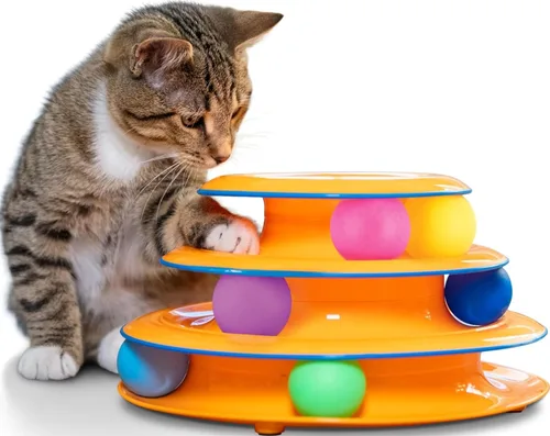Vista 13 de Petstages - Juguete interactivo para gatos Chase Meowtain de 4 niveles 4-Level Tower, 4 Spinning Balls, Non-Slip Base, Interactive Enrichment
