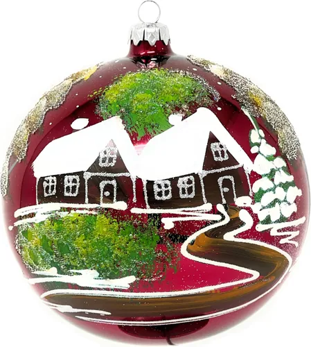 Vista 15 de Adorno de Navidad de Polish Gallery, Explosión Invernal, Bola de Vidrio Soplado (Oro, 6-pulgadas Ø/150mm)